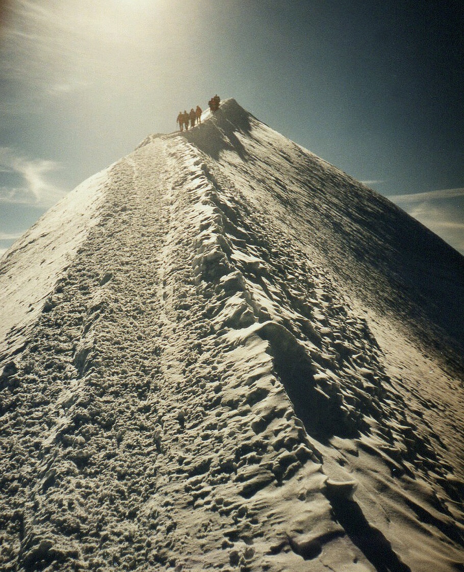Typický hřebínek Mt. Blancu